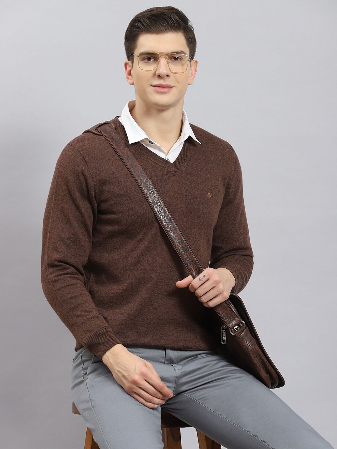 Monte Carlo V-Neck Pure Woollen Pullover