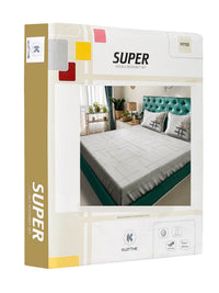 KLOTTHE Printed 400 TC Pure Cotton Fitted Super King Double Bedsheet & 2 Pillow Covers