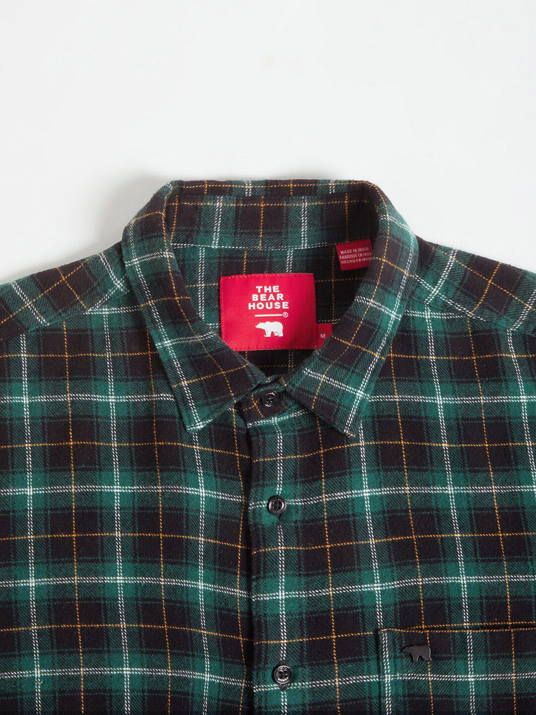 THE BEAR HOUSE Slim Fit Tartan Checked Pure Cotton Casual Shirt