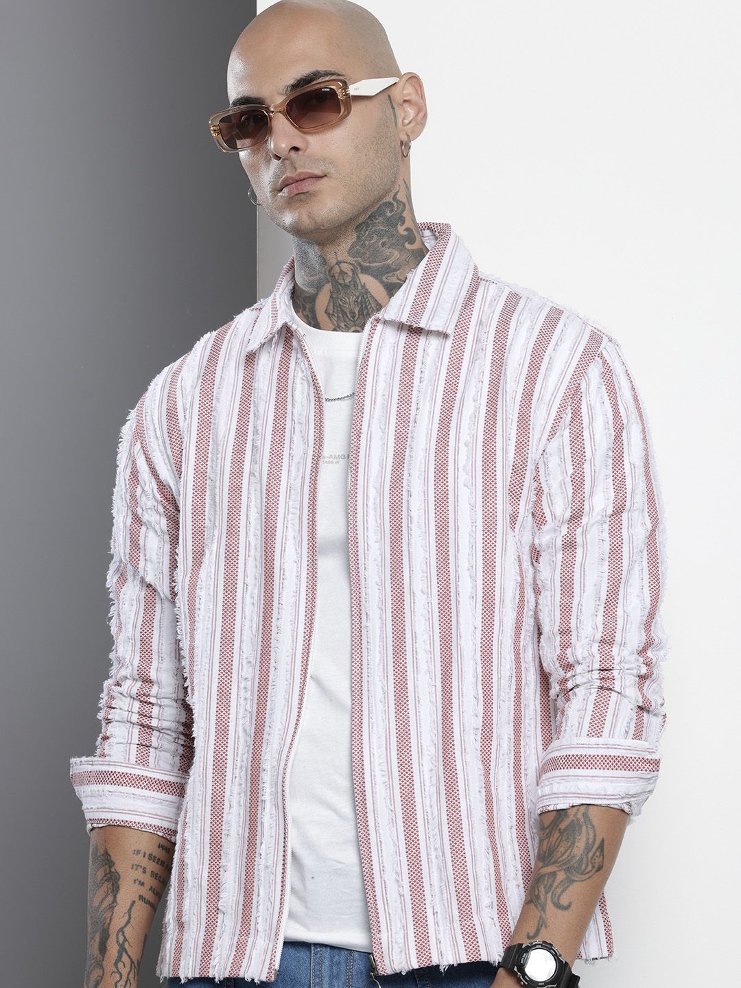 The Indian Garage Co Striped Casual Shirt
