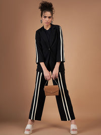 SASSAFRAS Black Notched Lapel Collar Blazer With Trousers