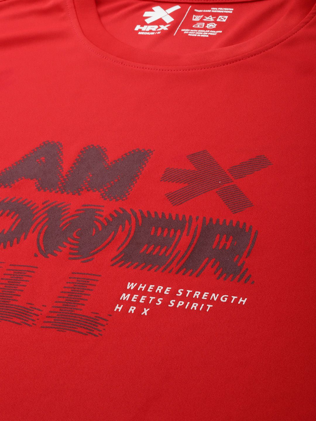 HRX by Hrithik Roshan Typography Printed Rapid-Dry Training T-shirt