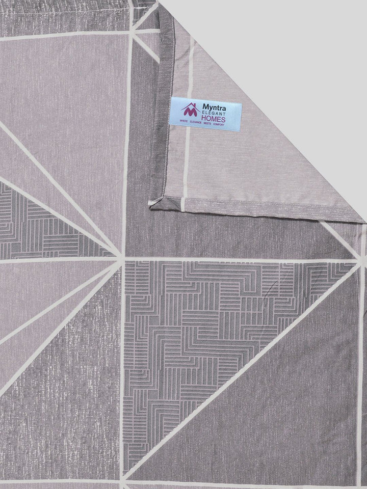 Myntra Elegant Homes Grey Geometric Printed Set Cadar King 300 TC 98.42" x 88.58"