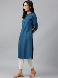 W Women Blue Indie Prints Kurta