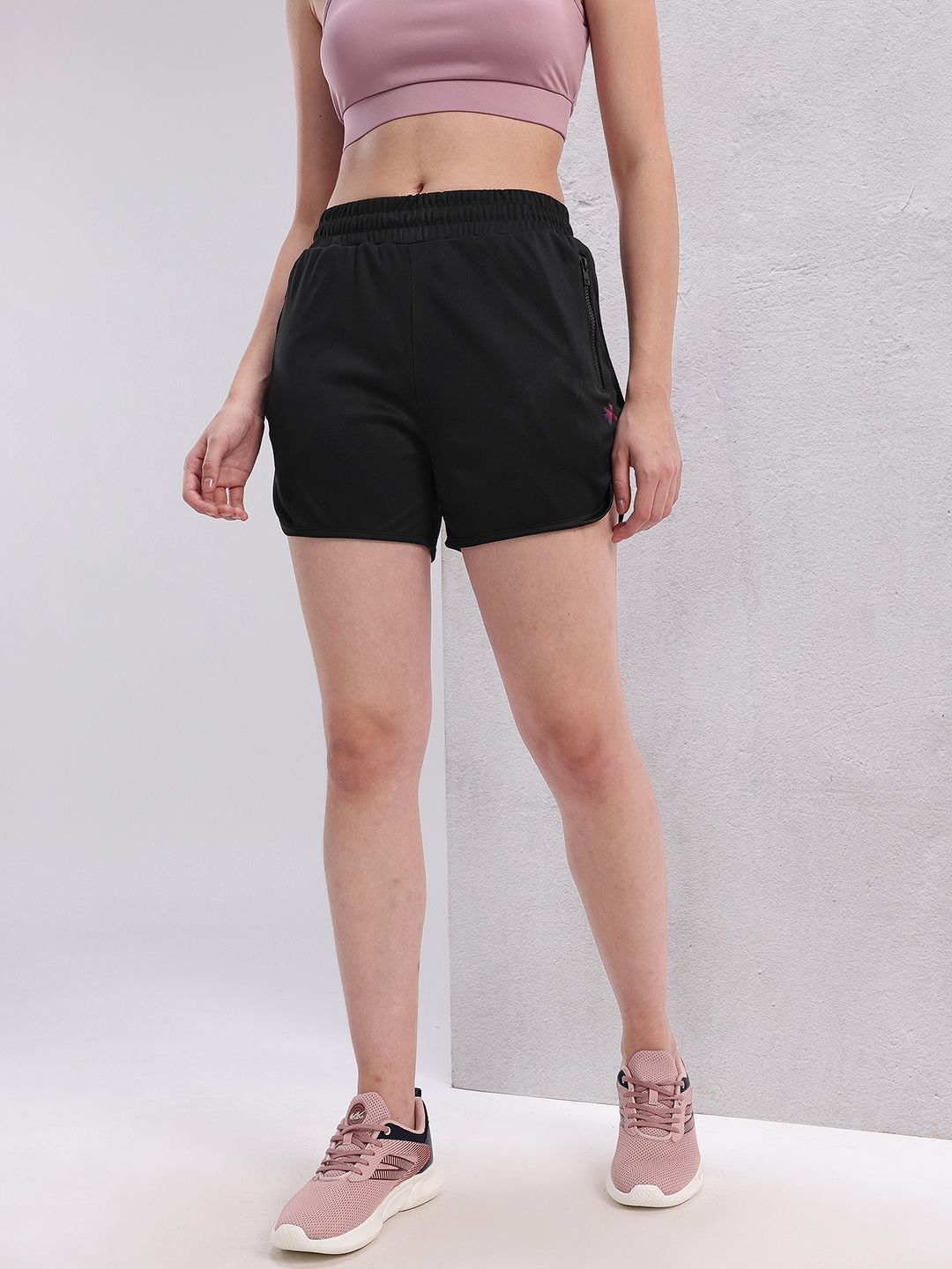 HRX by Hrithik Roshan Women Mid-Rise Regular Fit Training or Gym Sports Shorts