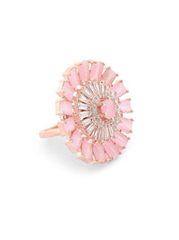 Zaveri Pearls Rose Gold-Plated CZ Studded Finger Ring