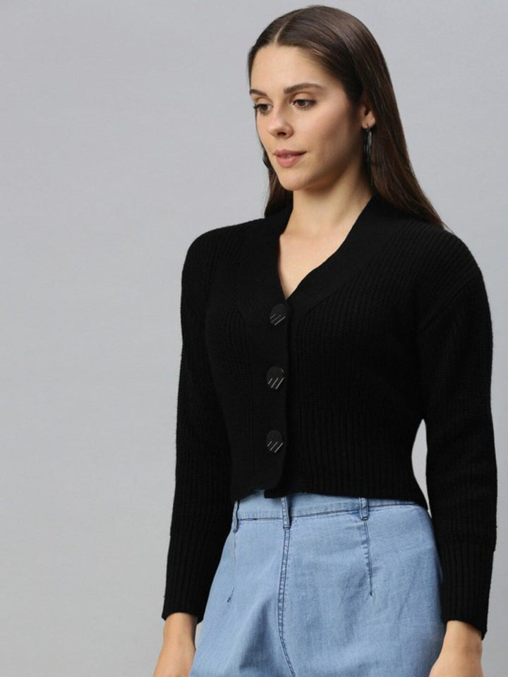 Campus Sutra Reka Bentuk Diri Kabel Knit Cardigan
