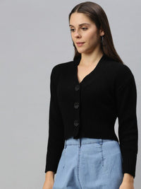 Campus Sutra Reka Bentuk Diri Kabel Knit Cardigan