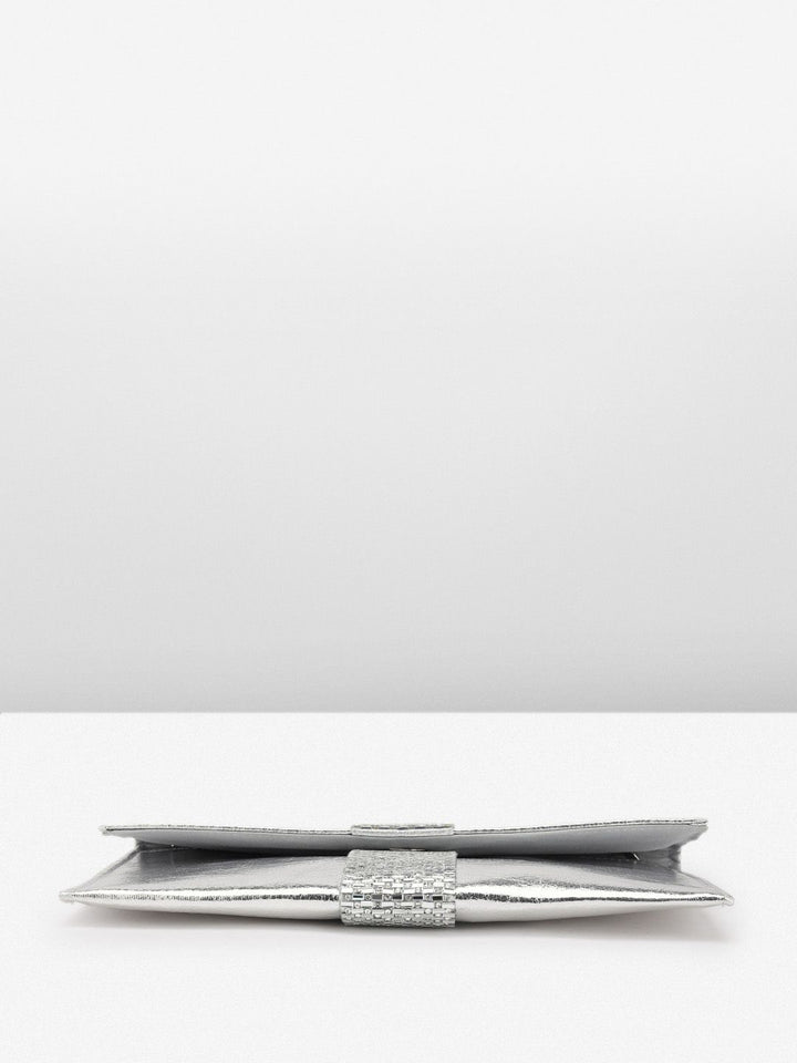 Anouk Abstract Textured Embellished Envelope Clutch
