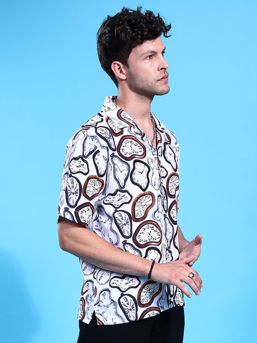 The Indian Garage Co Men Oversized Vintage Printed Resortwear Shirt