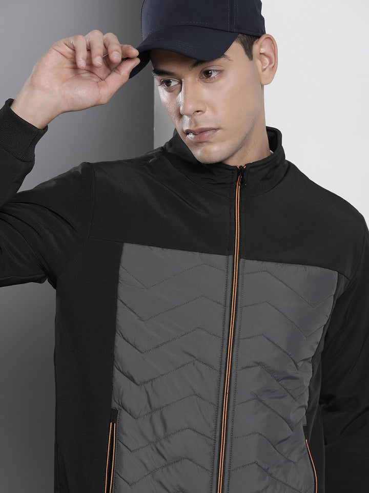 The Indian Garage Co Men Colourblock Zip-Front Bomber Jacket