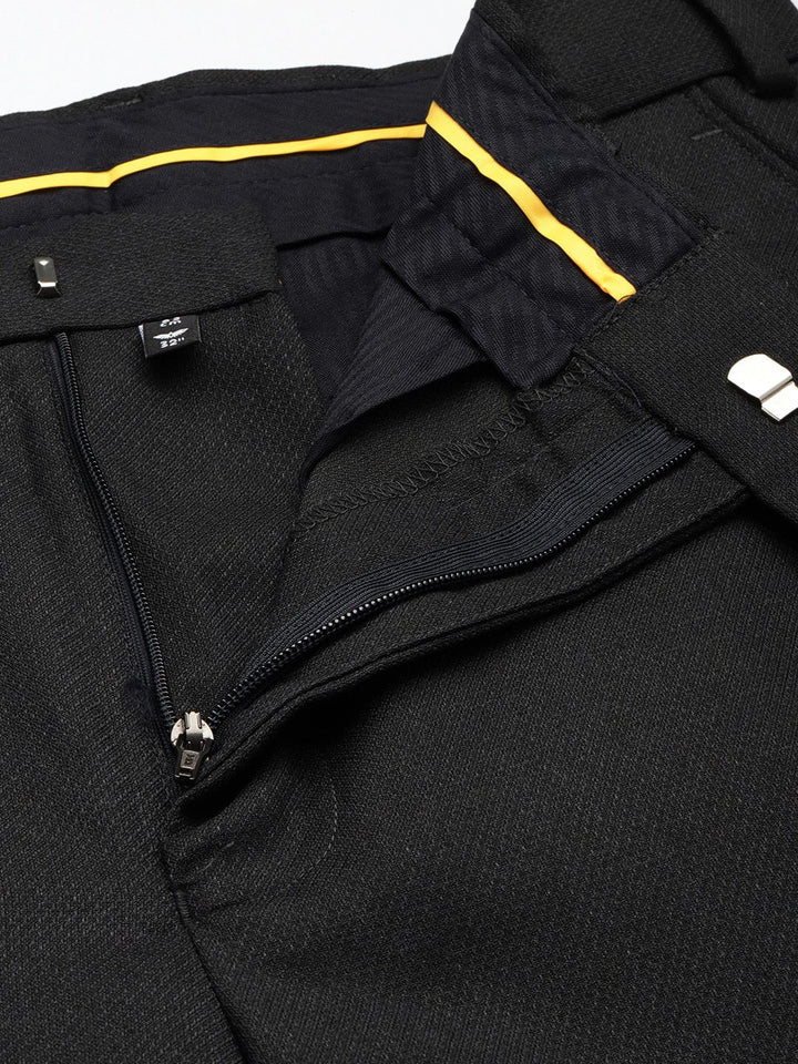 Park Avenue Men Textured Slim Fit Formal Trousers