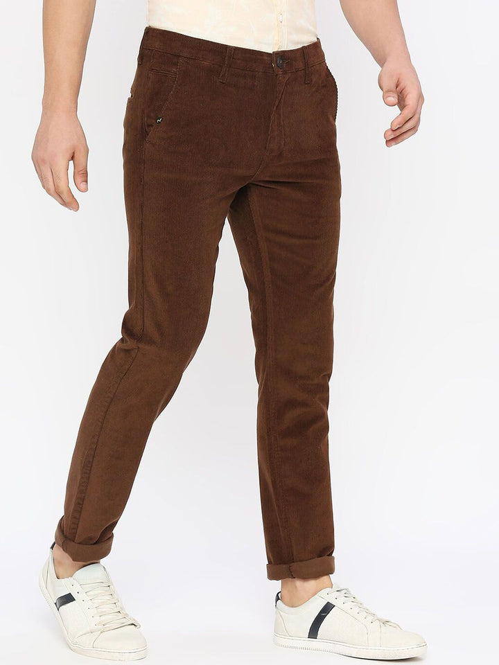 SPYKAR Men Self Design Slim Fit Trousers