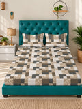 Myntra Elegant Homes Multicoloured Geometric 400 TC King Bedsheet with 2 Pillow Covers