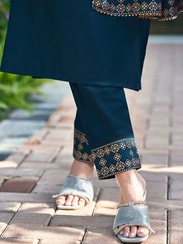 KALINI Yoke Design Sequinned Kurta with Trousers & Dupatta