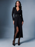AND Long Sleeves Wrap Maxi Dress