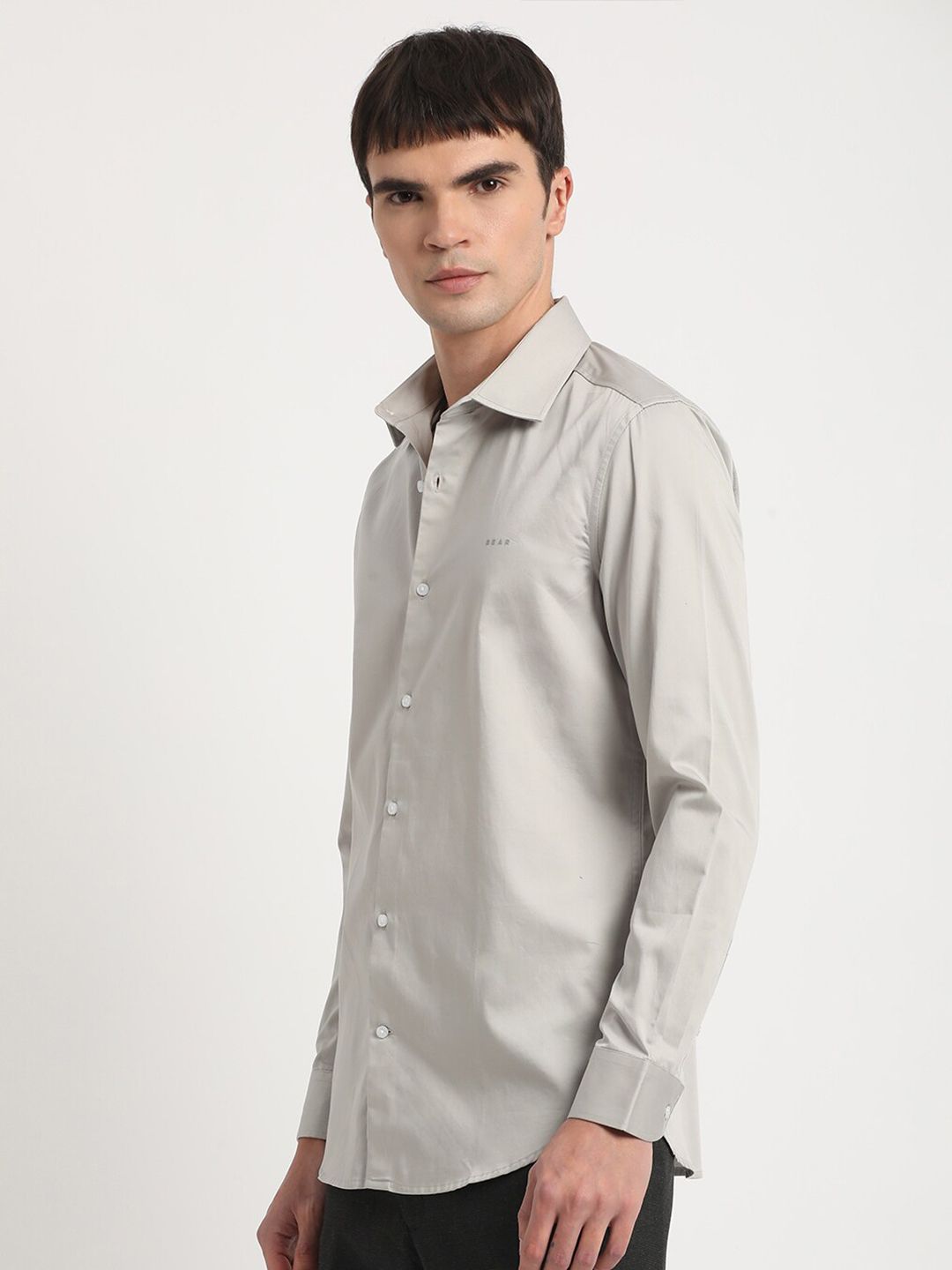 THE BEAR HOUSE Spread Collar Cotton Slim Fit Formal Shirt