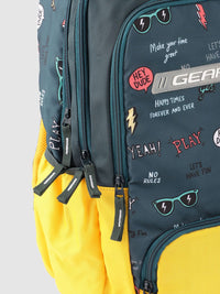 Gear Kids Colourblocked & Printed Backpack- 21.5 L