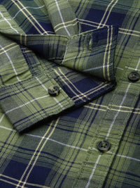 The Indian Garage Co Men Navy Blue Checked Casual Shirt