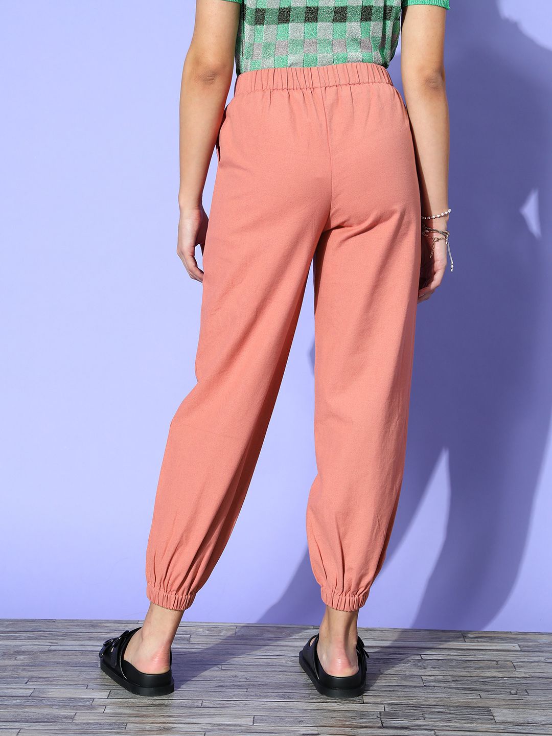 Berrylush Women  Pink Solid Utility Trousers
