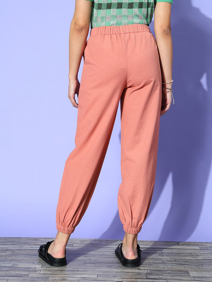 Berrylush Women  Pink Solid Utility Trousers