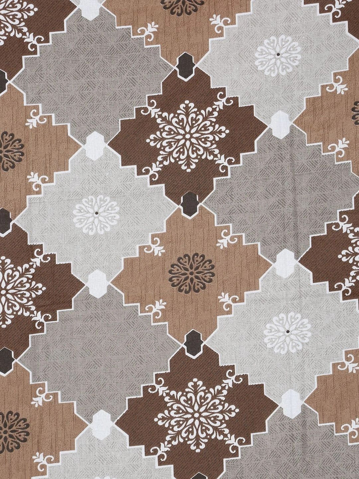 Moda Rapido X KLOTTHE Brown Geometric 400 TC Single Bedsheet with 1 Pillow Covers