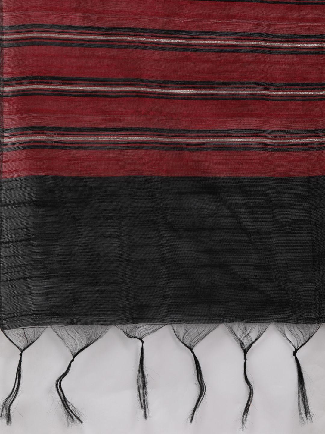 Indo Era Women Black & Maroon Yoke Design Kurta with Palazzos & Dupatta