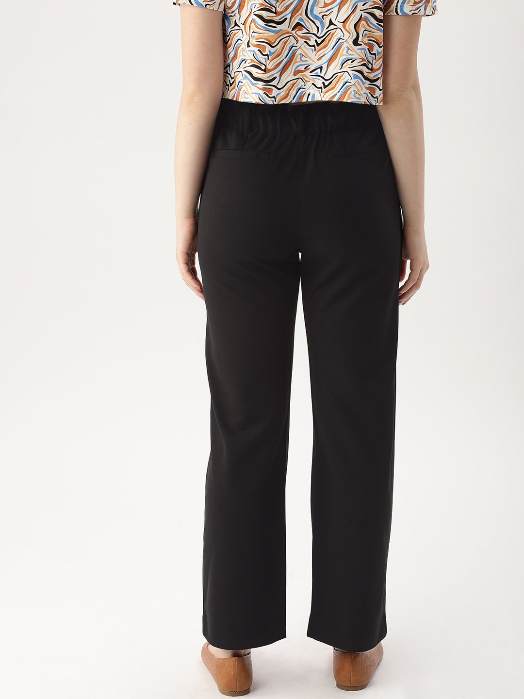 DressBerry Women Black Regular Mid-Rise Trousers