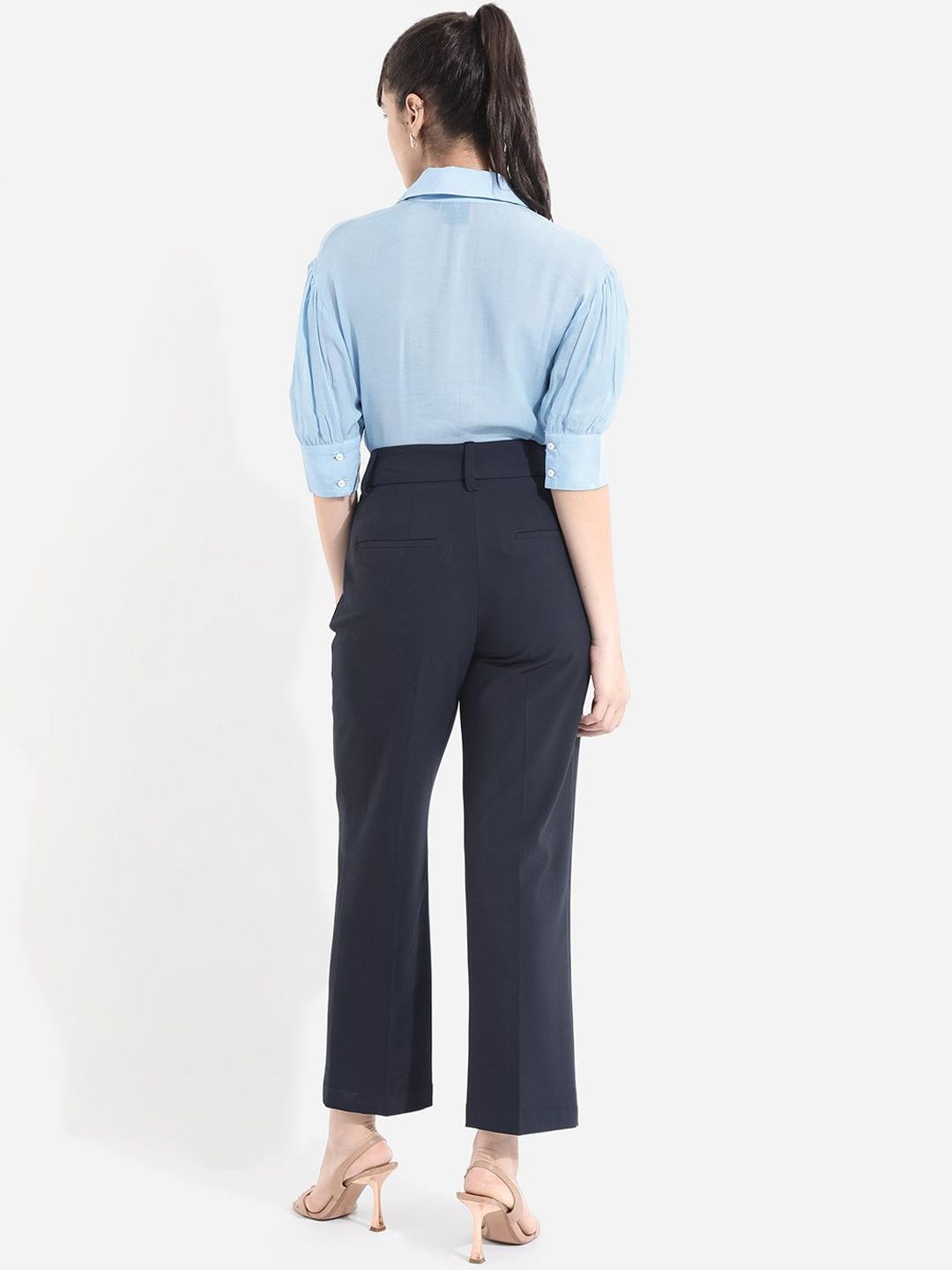 RAREISM Women Straight Fit High-Rise Trousers