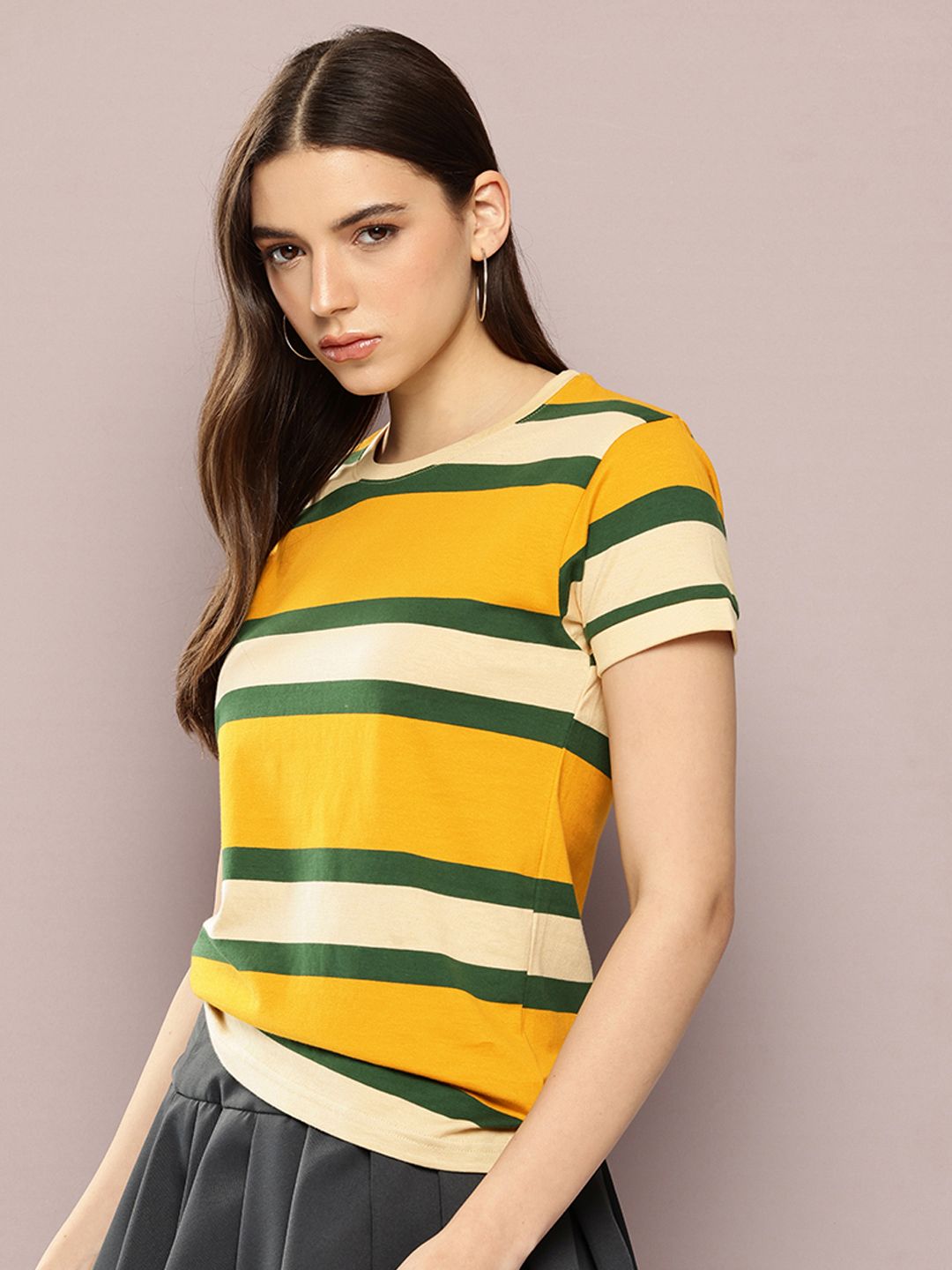 Dillinger Womens Lengan Pendek Benang Benang Biasa Dyed Tshirt