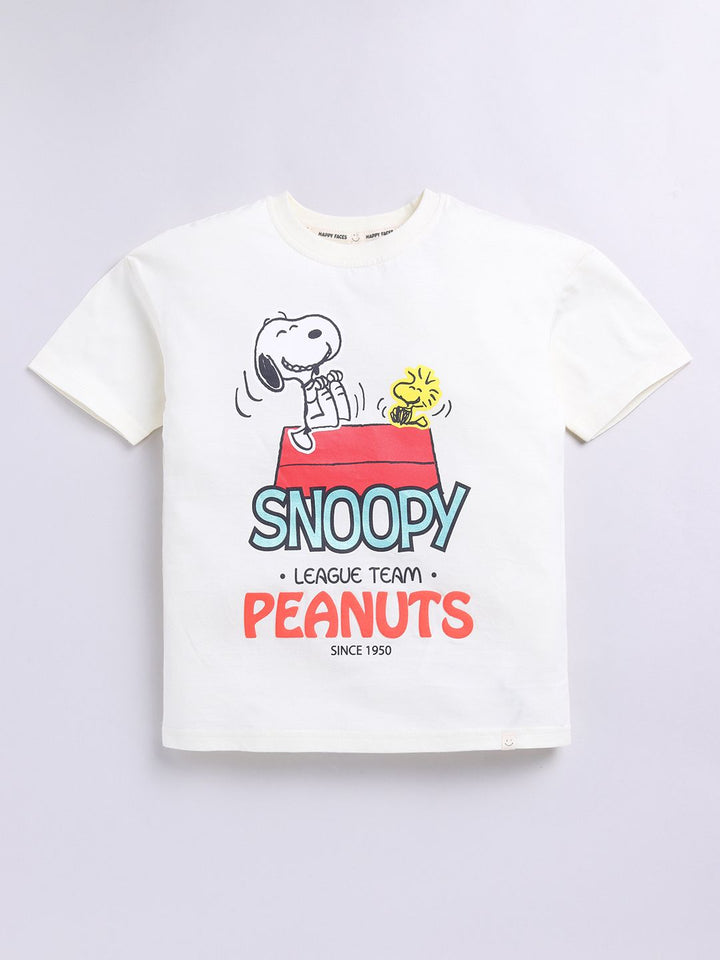Happy Faces Boys Snoopy Print Pure Cotton T-shirt