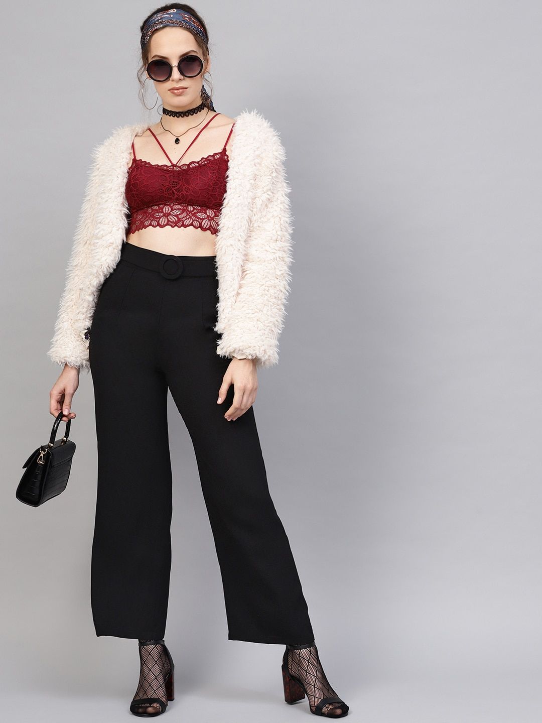 SASSAFRAS Women Black Parallel Trousers