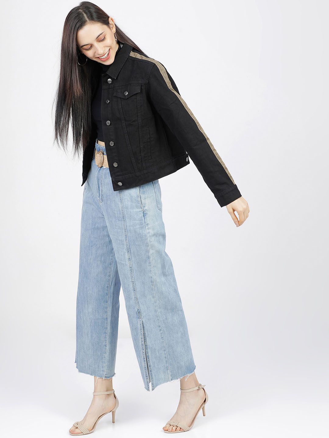 Tokyo Talkies Women Black Printed Jacket