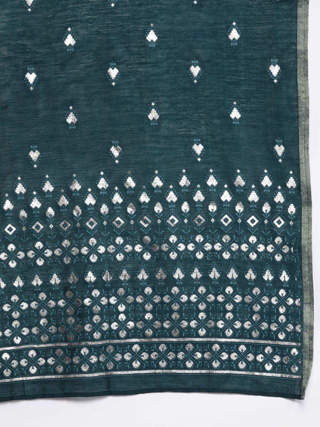 Libas Women Blue Chanderi Silk Gotta Patti Kurta with Palazzos & Dupatta