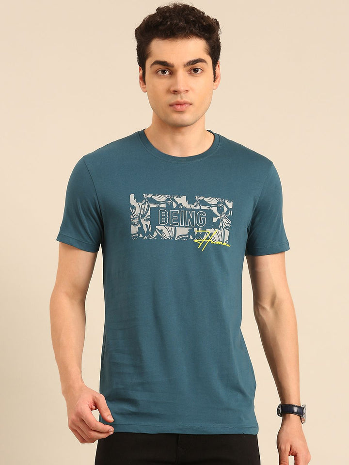 Being Human Typography Printed Pure Cotton T-shirt