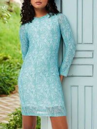 DressBerry Endearing Abstract Printed Soft Mesh Sheath Mini Dress
