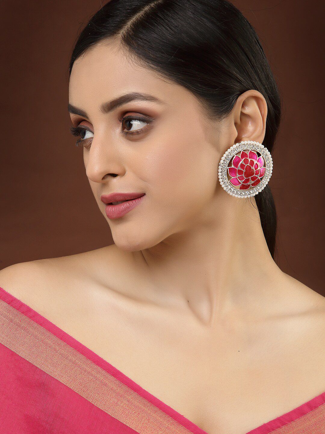 PANASH Silver Plated Studs Earrings