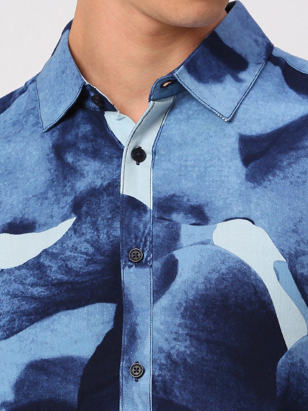 Being Human Slim Fit Abstract Printed Spread Collar Casual Shirt