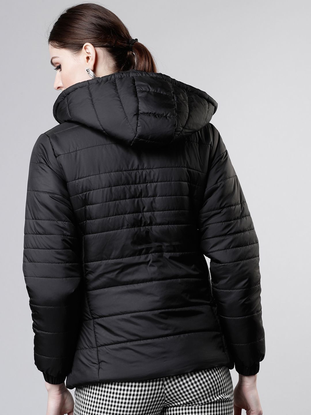 Tokyo Talkies Women Black Solid Puffer Jacket