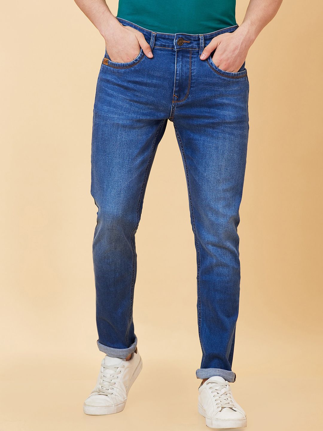Being Human Men Slim Fit Mid Rise Clean Look Light Fade Jeans