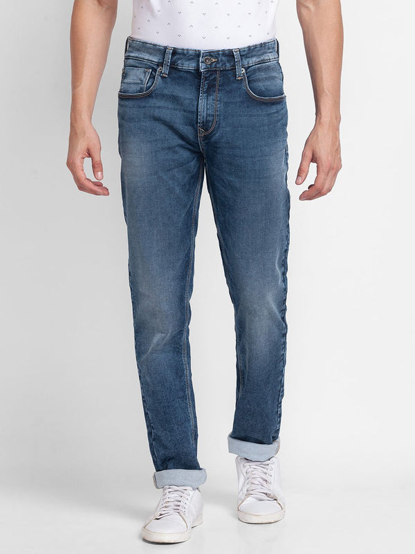 Spykar Men Comfort Straight Fit Light Fade Jeans Regingable