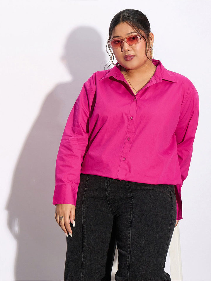 SASSAFRAS Curve Plus Size Pure Cotton Casual Shirt