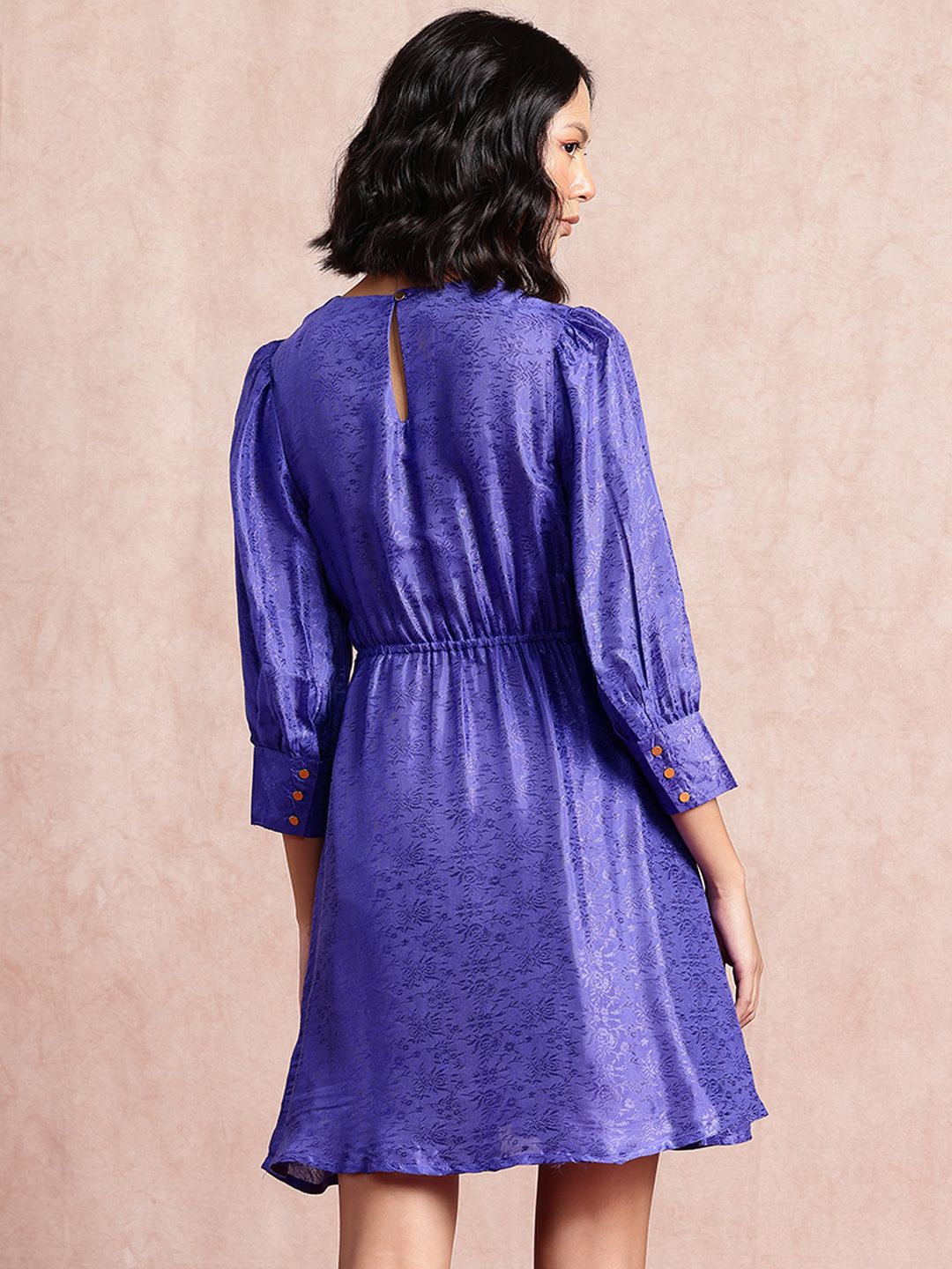 all about you Waist Tie-Up A-Line Satin Finish Dress