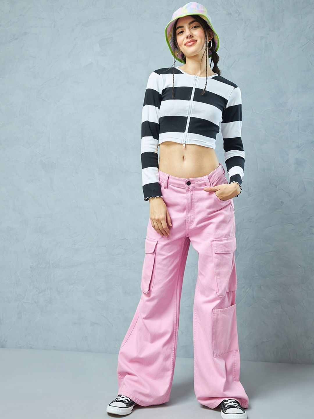 Bewakoof Striped Cotton Crop Top