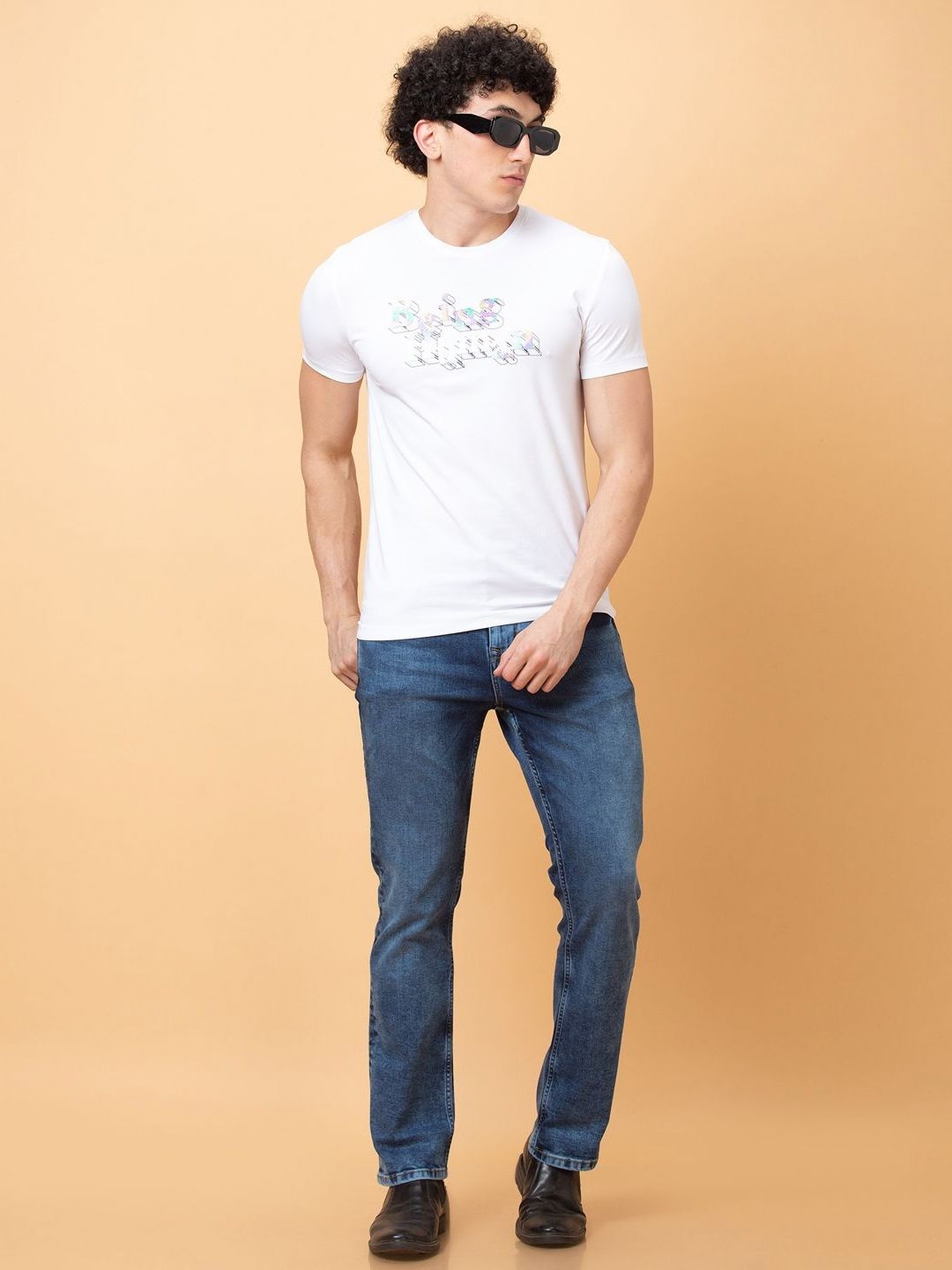 Being Human Men Typography Printed Applique T-shirt