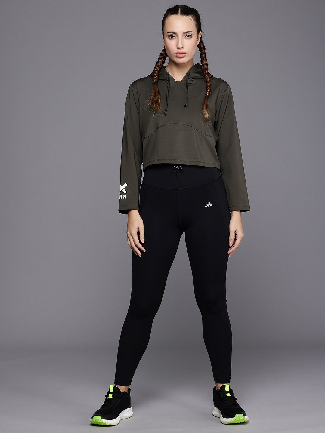 HRX by Hrithik Roshan Hooded Crop Sweatshirt