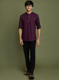 VASTRAMAY Boys Band Collar Kurta