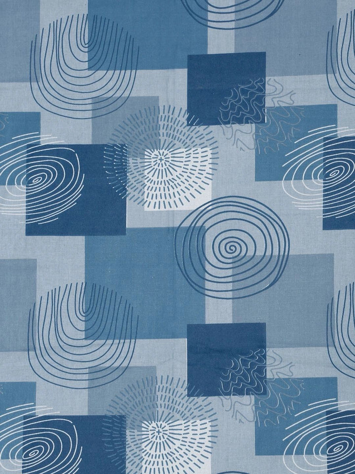 Moda Rapido X KLOTTHE Blue & White Printed Pure Cotton Single Bedsheet With Pillow Covers