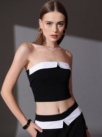 STREET 9 Solid Off Shoulder Top With Flared Trousers Co-Ords