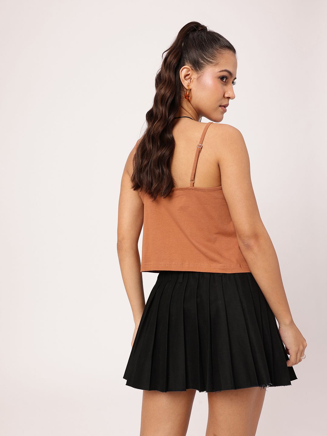 DressBerry Touch of Romance Ruffles Shoulder Straps Crop Top